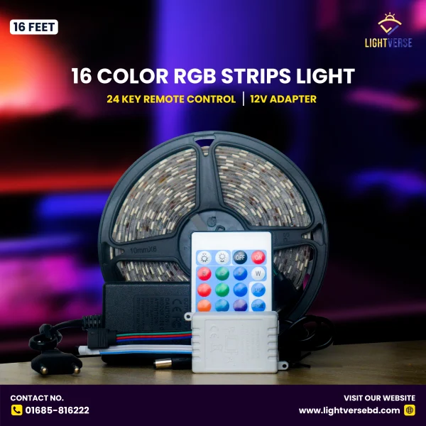 16 Color RGB Strip Light, Lighting For Every Mood