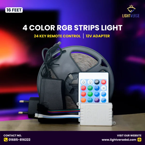 4 Color RGB Strip Light, Lighting for Every Mood