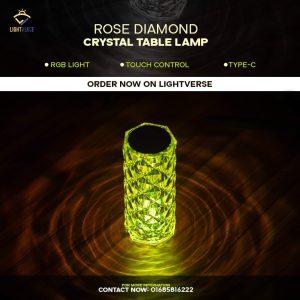 Rose Diamond Table Lamp,Touch & Remote Control