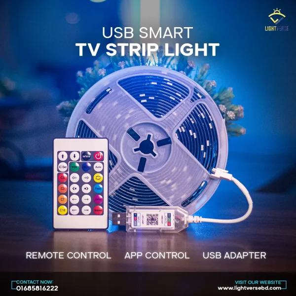 USB RGBIC LED Light Strip - Enhance Ambiance with Vibrant Rainbow Effects