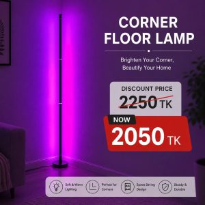 RGB Corner Floor Lamp – Smart Ambient Lighting for Room & Gaming Setup