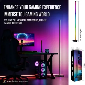 RGB Corner Floor Lamp – Smart Ambient Lighting for Room & Gaming Setup