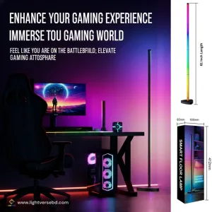 RGB Corner Floor Lamp – Smart Ambient Lighting for Room & Gaming Setup
