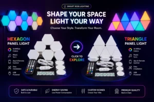 Smart RGB Triangle Panel Light 10 PCS Complete Set for Gaming Room Decoration