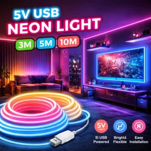 5V USB Neon Light 3m, 5m, 10m | Room Decoration Neon Strip Light