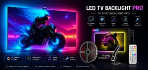 LightVerse TV Sync Backlight Gen 2 Camera Based RGB Ambient LED Strip for 55–65 Inch TVs with Bluetooth APP Control
