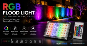 RGB Flood Light with Remote Control IP65 Waterproof Outdoor LED Lighting for Garden Building and Decorative Use