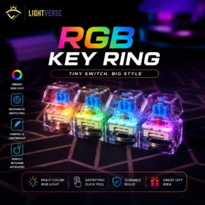 RGB Mechanical Key Ring with LED Light | Clicky Gaming Keychain