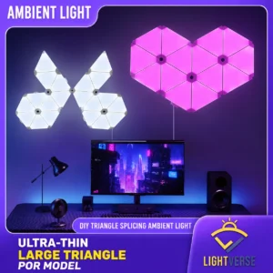 Premium Triangle WiFi RGB Smart LED Wall Panel Light with Google Assistant and Amazon Alexa Support